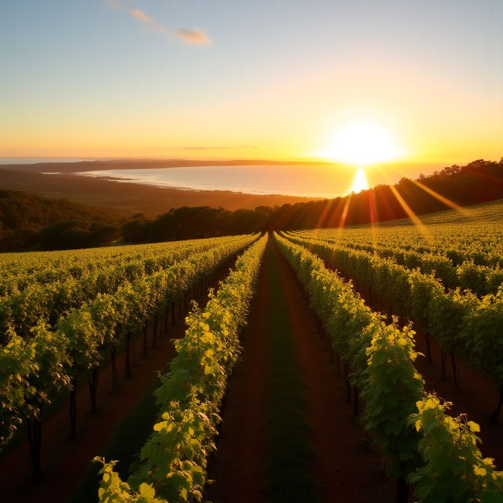 Margaret River vineyards and coast